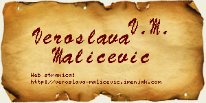 Veroslava Maličević vizit kartica